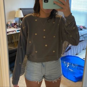 Star cropped sweater
